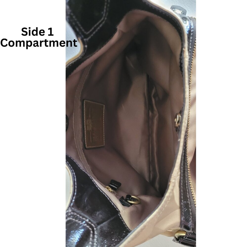 SOLD. EUC LARGE Coach Madison Maggie Op Art Tan C Jacquard Shoulder Bag - Picture 10 of 16